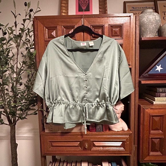 Levi's Tops - Levi's Sage Green Satin Blouse